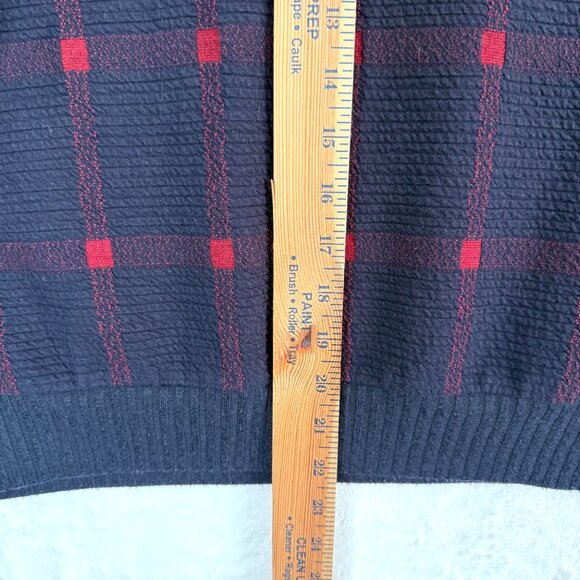 Porridge Anthropologie Mock Neck Plaid Pullover Cropped Sweater Womens S Blue - Picture 6 of 7